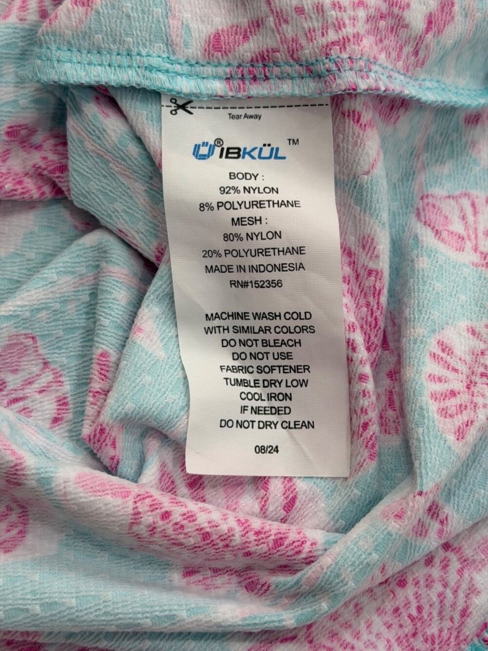 IBKUL Womens Size L Top 1/4 Zip Long Sleeve Aqua Pink Shell Beach Sun-Shirt UPF - Picture 7 of 7